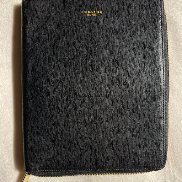 Coach Saffiano Leather iPad Portfolio Case | Black Tablet Sleeve | OS - Picture 10 of 12